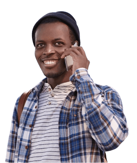 Young man abroad staying close to home